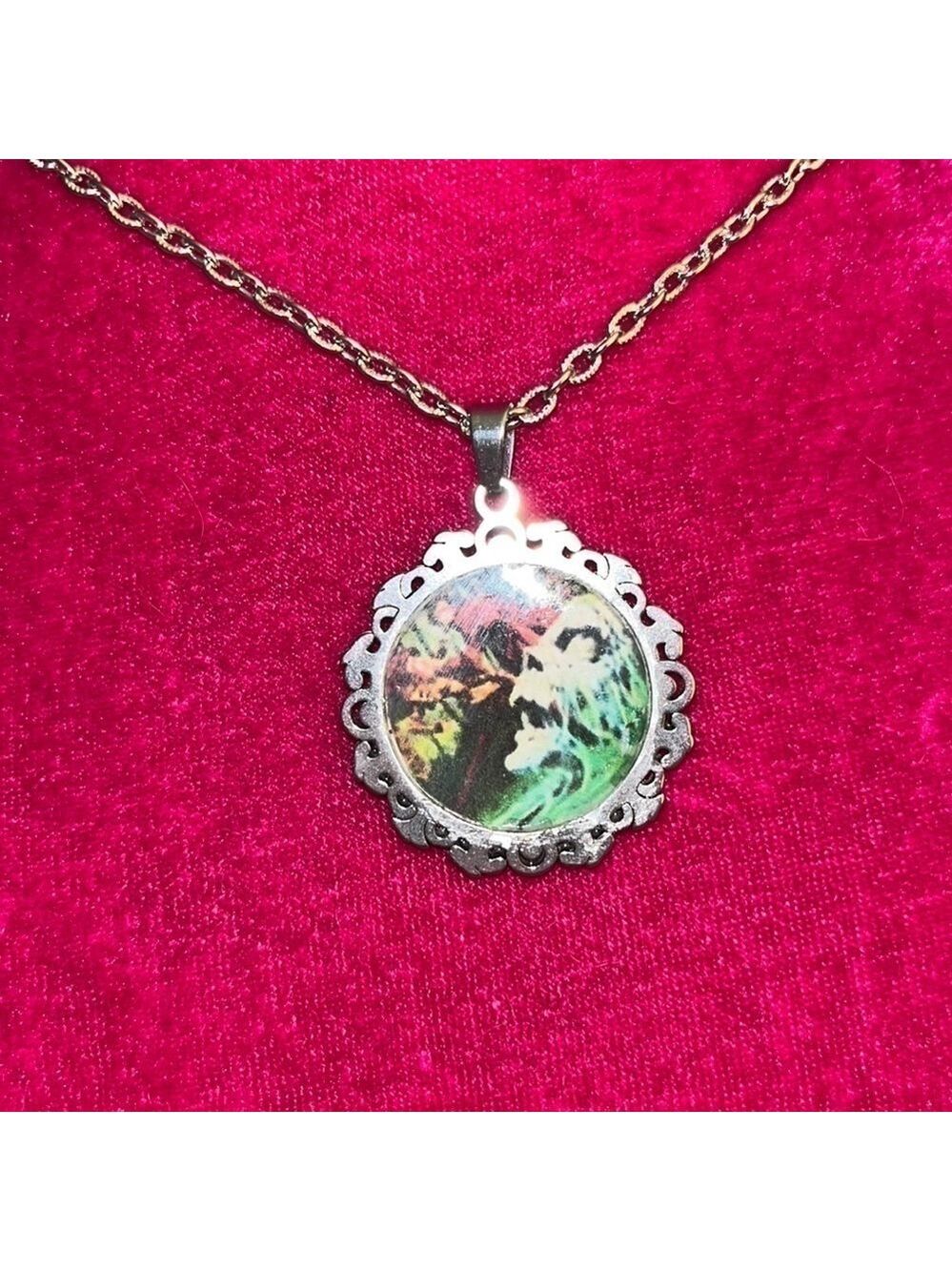 Swamp Skull Resin Necklace Upcycled Handcrafted Gothic Punk